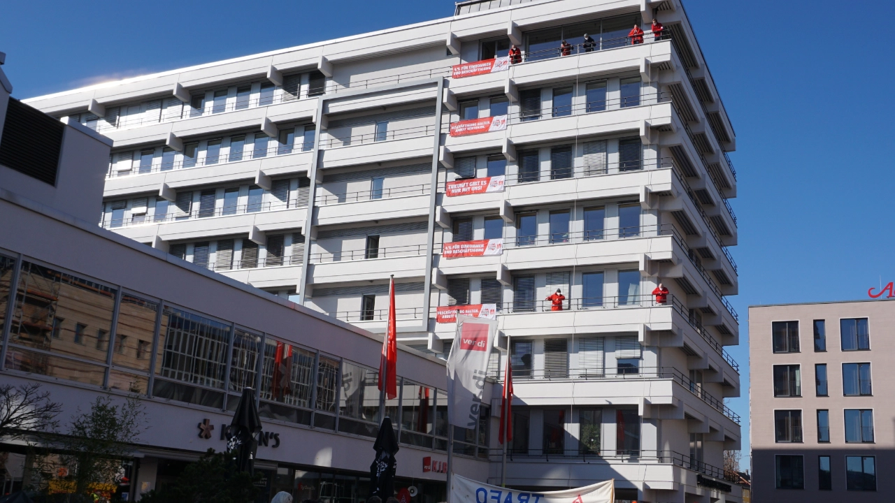 Gewerkschaftshaus Nürnberg beim Tarifauftakt der IG Metall am 1. März 2021