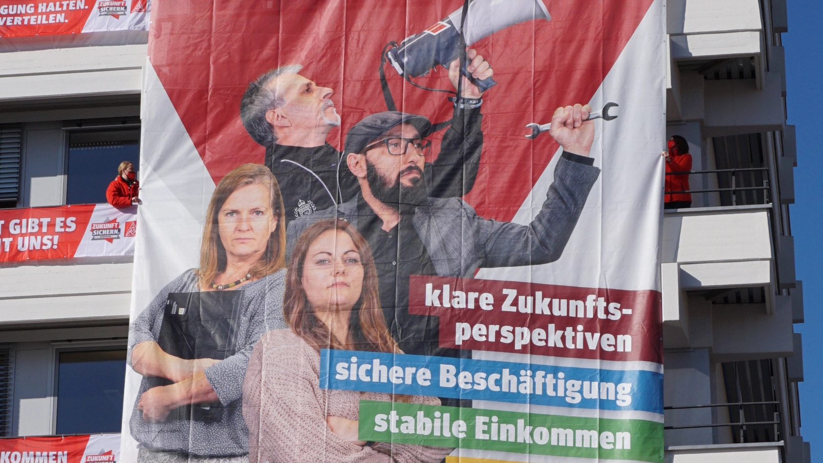Aktionstag IG Metall Nürnberg Riesenbanner