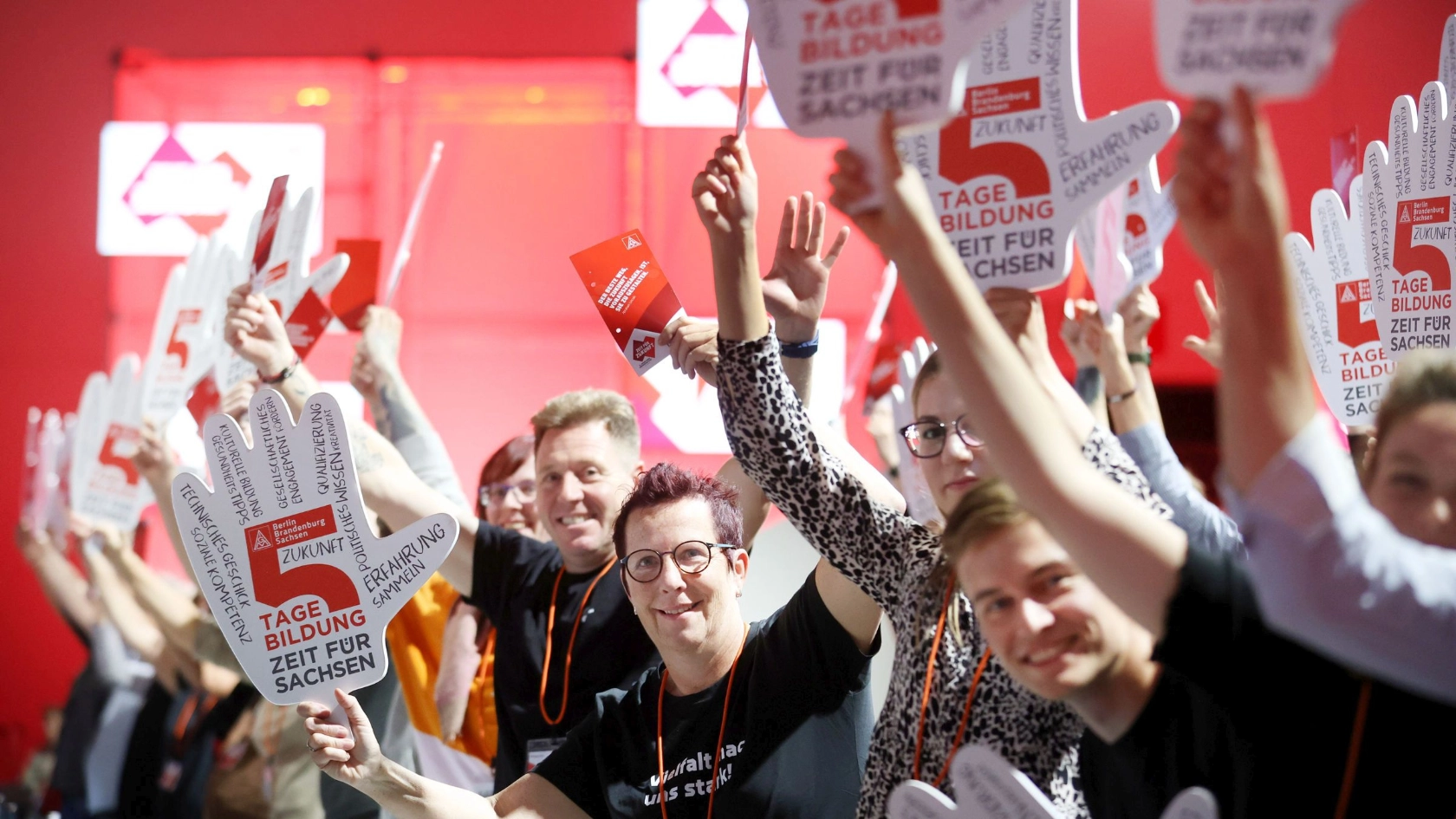 Delegierte auf dem 25. Ordentlicher Gewerkschaftstag der IG Metall in Frankfurt am Main.
