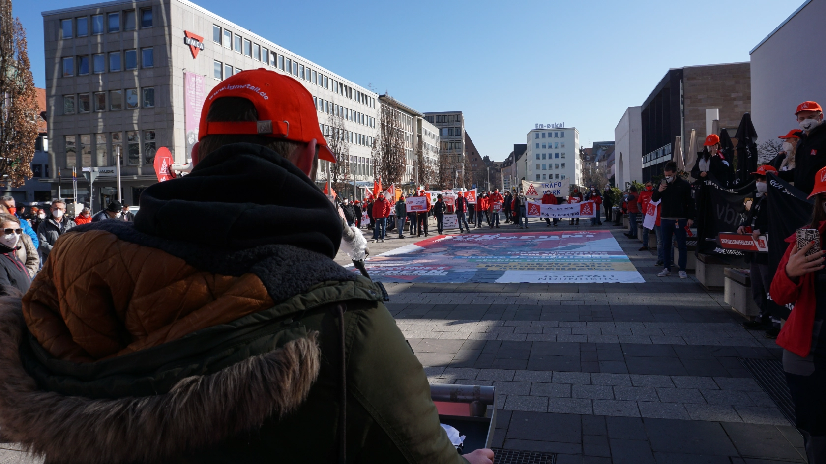 Tarifauftakt der IG Metall Nürnberg am Kornmarkt 