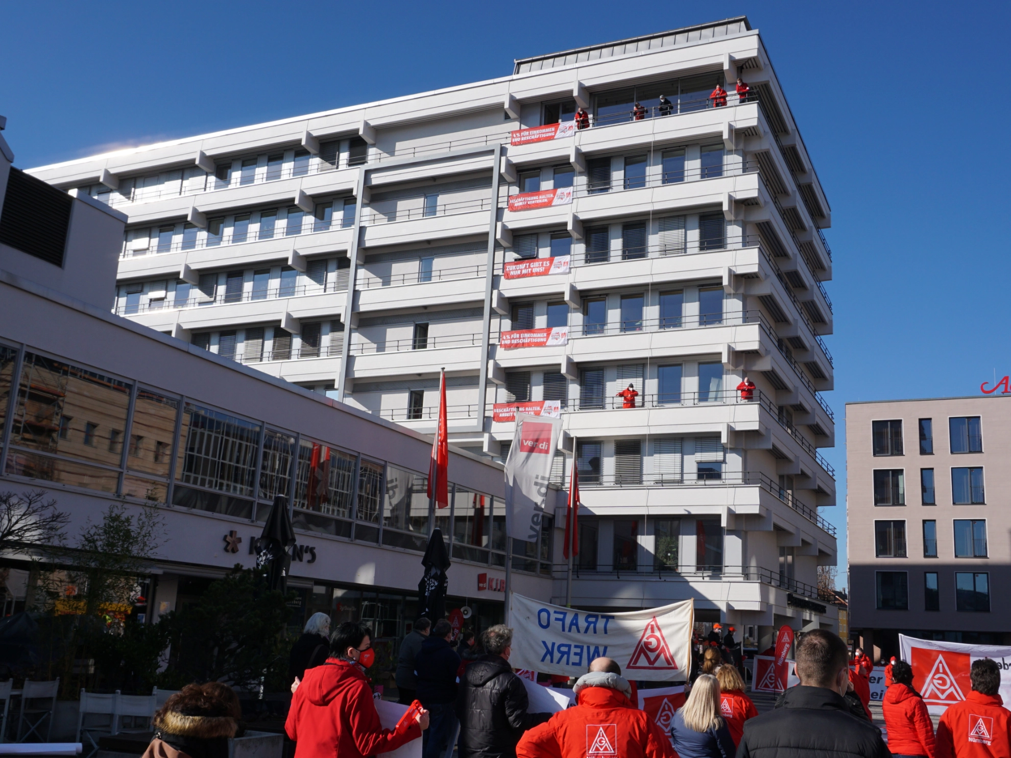 Gewerkschaftshaus Nürnberg beim Tarifauftakt der IG Metall am 1. März 2021