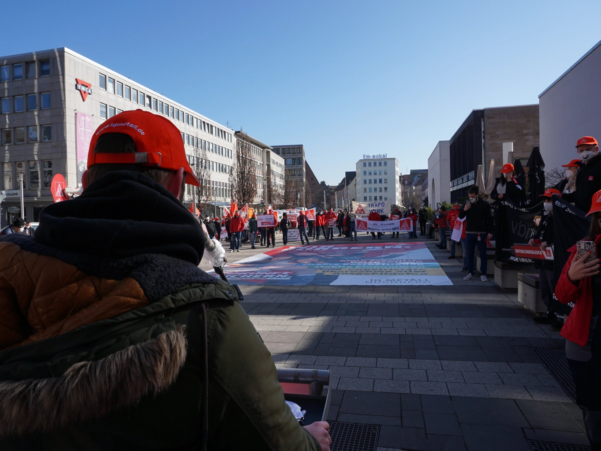 Tarifauftakt der IG Metall Nürnberg am Kornmarkt 