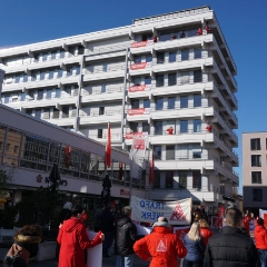 Gewerkschaftshaus Nürnberg beim Tarifauftakt der IG Metall am 1. März 2021