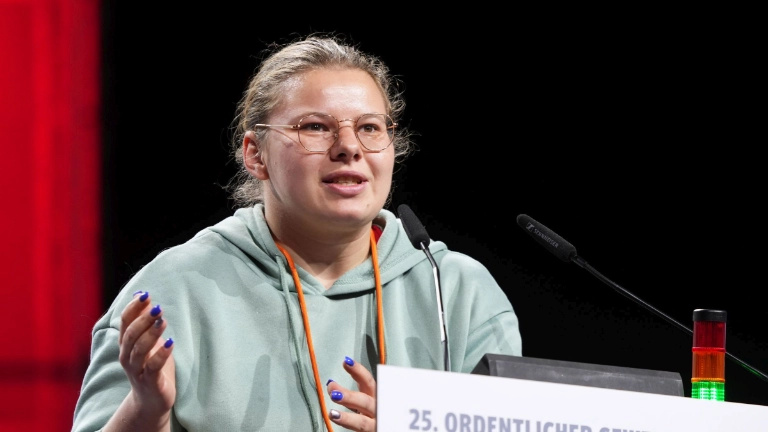 Delegierte auf dem 25. Ordentlicher Gewerkschaftstag der IG Metall in Frankfurt am Main.