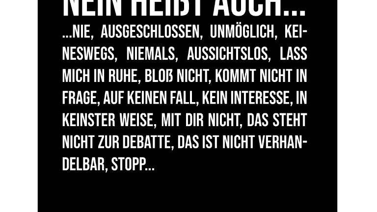 Quadratisches Bild Nein heißt auch zum Thema sexuelle Belästigung am Arbeitsplatz