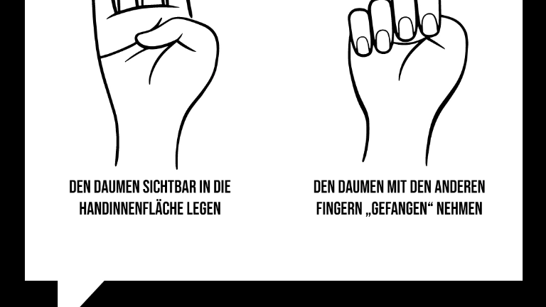 Handzeichen gegen häusliche Gewalt für Social Media Story