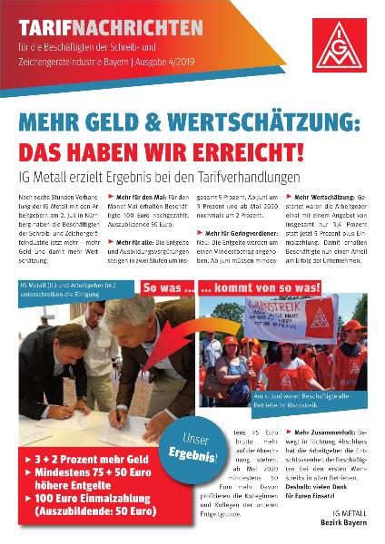 Tarifnachrichten Tarifrunde SZI 2019